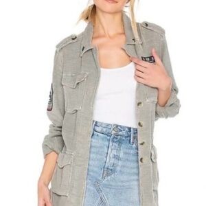 Revolve Sundry Patches Army of Lovers Jacket Pigment Olive Size 3 Large